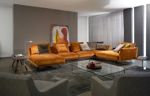 Ecksofa - SHELBY - CasaDesùs - modern / Stoff / braun
