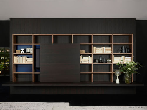 Modernes Bücherregal - SYSTEM PENSILE / HANGING - Porro - für Büro / lackiertes Holz / Aluminium
