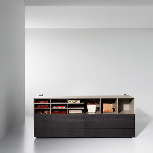 Moderne Kommode - HUB - Porro - Holz / Leder / Glas