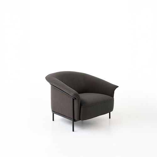 Moderner Sessel - KITE - Porro - Stoff / Leder / Polster