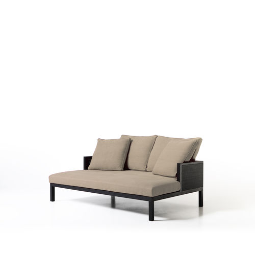 Modernes Sofa - CURRY - Porro - Stoff / Leder / mit abnehmbarem Kissen