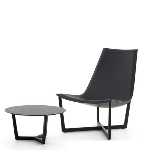 Moderner Kaminsessel - JADE + SHAHAN  - Porro - Leder / Nussbaum / Esche