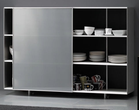 Klassischer Geschirrschrank - ZUMM  - Sellex - Glas / Stahl / extrudiertes Aluminium