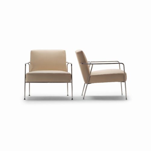 Moderner Sessel - VALERI  - Sellex - Stoff / Leder / Edelstahl