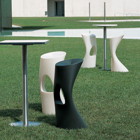 Barhocker / originelles Design - FLOD - Mobles 114 editions - Polyethylen / Gestell aus Polypropylen / mit Mittelfuß