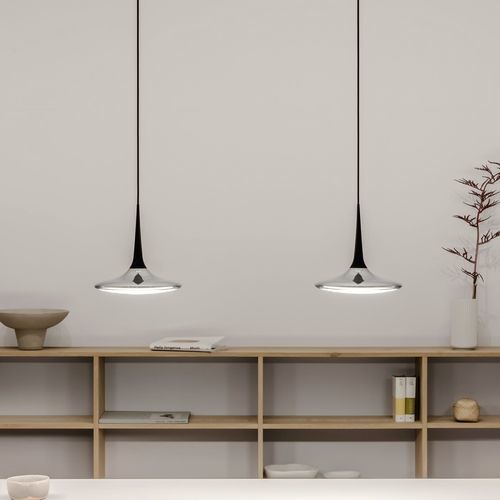 Hängelampe - Falling Leaf - GRAU - Aluminium / modern / mit Kabel