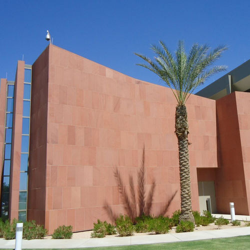 Paneel-Fassadenverkleidung - STONELITE® : MULTICOLOR RED - Stone panels - Granit / nachhaltig / texturiert