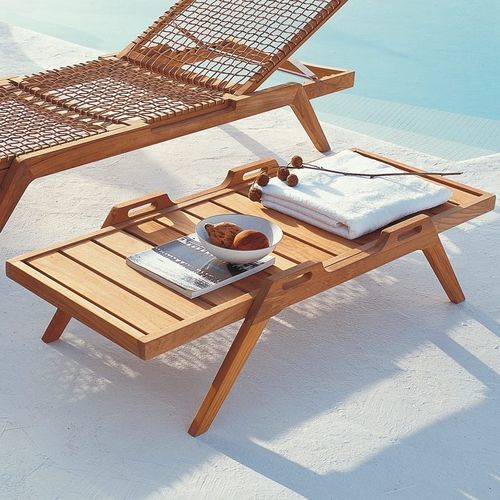 Moderner Couchtisch - SYNTHESIS - Unopiù - Teakholz / Gestell aus Teakholz / rechteckig