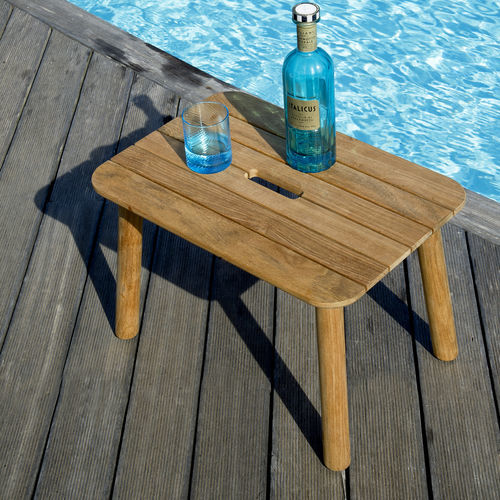 Moderner Couchtisch - PEVERO - Unopiù - Teakholz / Gestell aus Teakholz / rechteckig