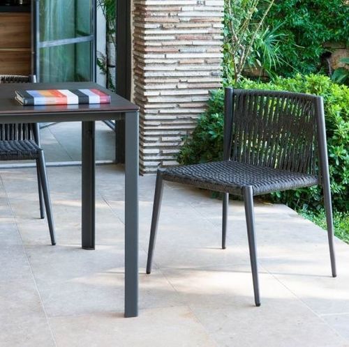Moderner Gartenstuhl - LUCE - Unopiù - für Außenbereich / Polyolefin / Kordel