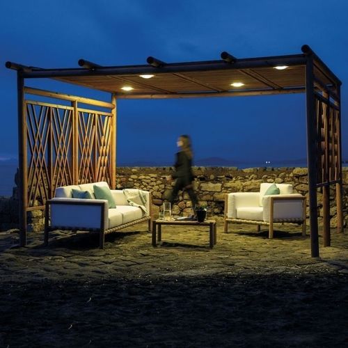Selbsttragende Pergola - Nagi - Unopiù - Kiefer / mit Sonnenschutzlamellen / Holzdach