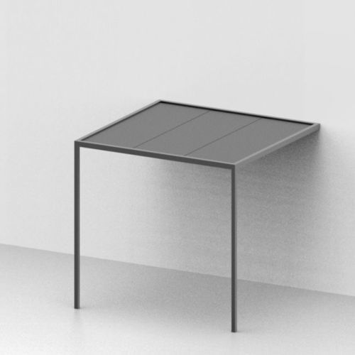 Angebaute Pergola - Shibuya® - Unopiù - Aluminium / Holzdach / Sonnenschutz