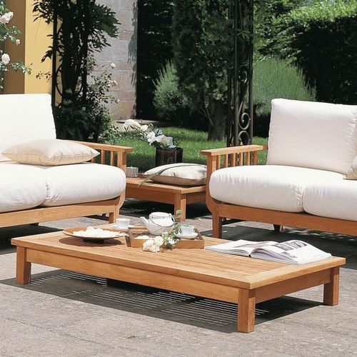 Klassischer Couchtisch - CHELSEA - Unopiù - Teakholz / Gestell aus Teakholz / rechteckig