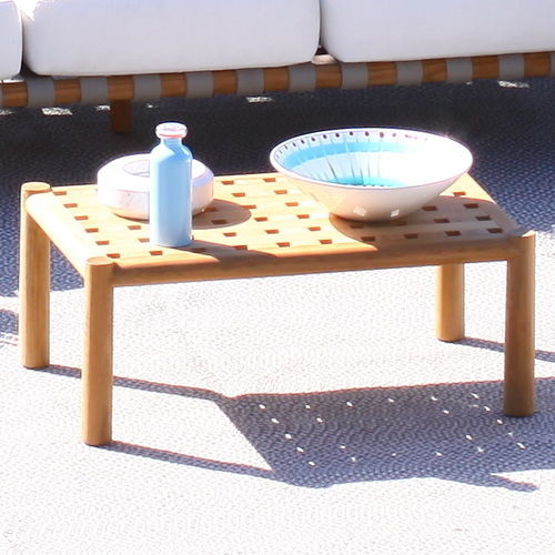 Moderner Couchtisch - PEVERO - Unopiù - Teakholz / Gestell aus Teakholz / rechteckig