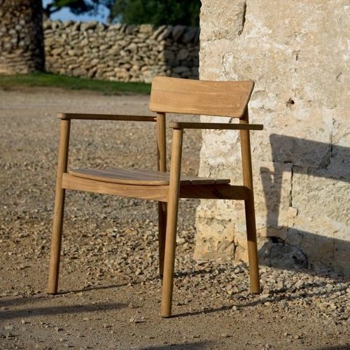 Moderner Gartenstuhl - Pevero  - Unopiù - für Außenbereich / Teakholz / Gestell aus Teakholz