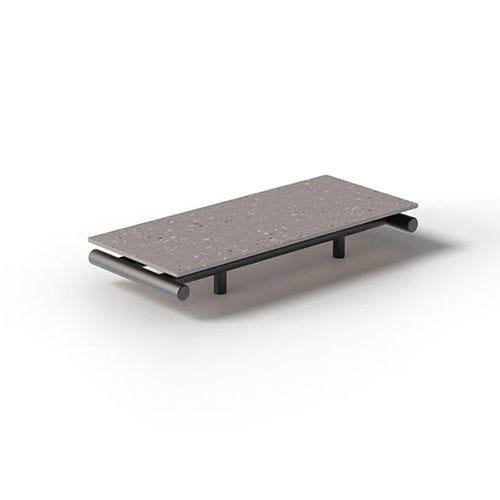 Moderner Couchtisch - Davos - Unopiù - Feinsteinzeug / Gestell aus Aluminium / rechteckig