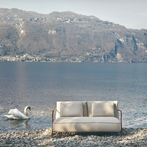 Modernes Sofa - SALÒ - Unopiù - für Außenbereich / Stoff / mit Kissen