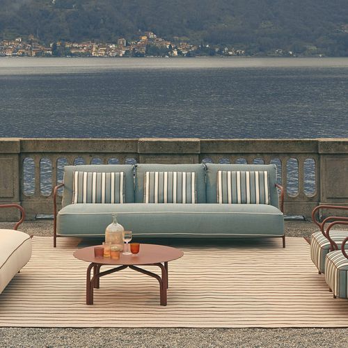 Modernes Sofa - SALÒ - Unopiù - für Außenbereich / Stoff / mit Kissen