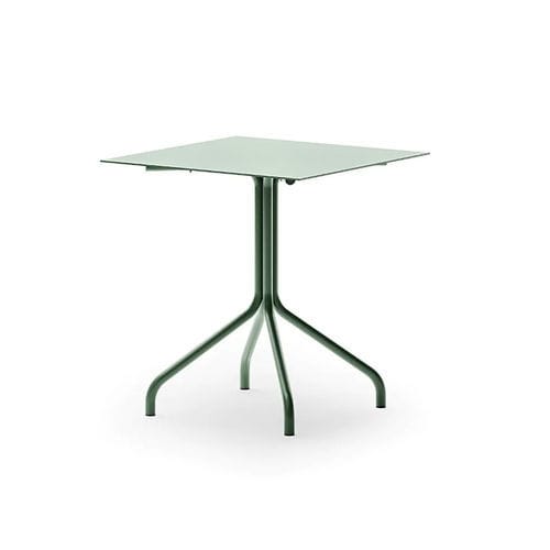 Moderner Bistrotisch - SALÒ - Unopiù - Aluminium / Feinsteinzeug / Gestell aus Aluminium