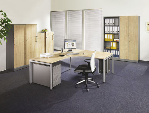 Hoher Aktenschrank - MODÈLE ASISTO - GEKIPS - Holz / Stahl / mit Schiebetür
