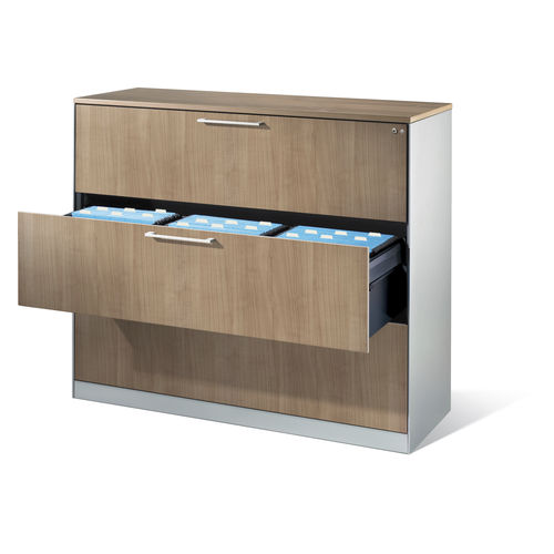 Niedriger Aktenschrank - ASISTO : 146043-312 - GEKIPS - Holz / Stahl / mit Schubladen