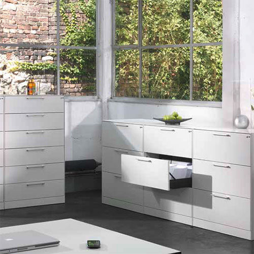 Niedriger Aktenschrank - ASISTO : 146243-312 - GEKIPS - Holz / Stahl / mit Schubladen