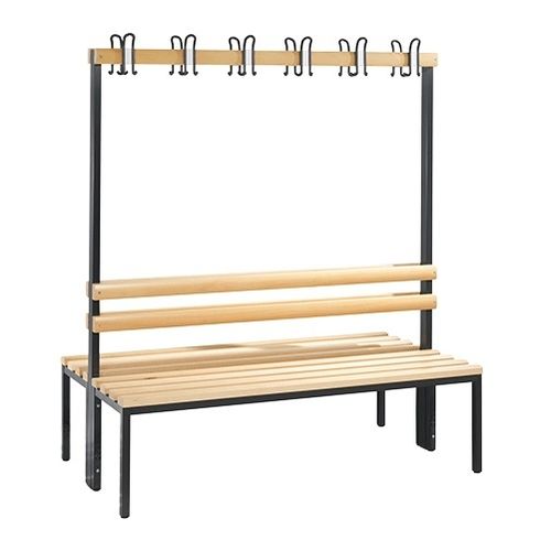 Klassische Bank für Umkleideraum - NEO  - GEKIPS - Holz / Metall / mit Rückenlehne