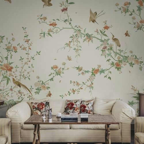 Moderne Tapete - Bloom - SAND BERG - Blumenmotiv / Panorama / chinesisches Motiv