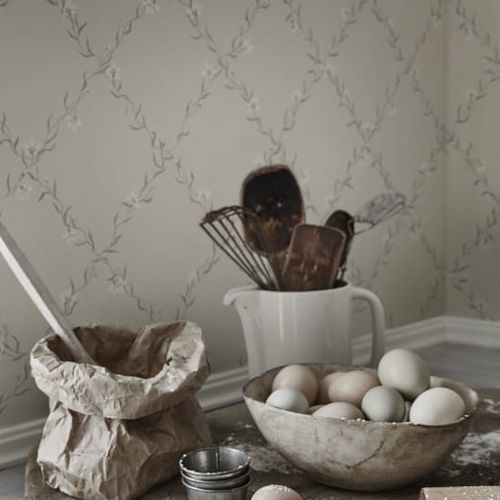 Moderne Tapete - EWA - SAND BERG - Blumenmotiv / Naturmotiv / Karomuster