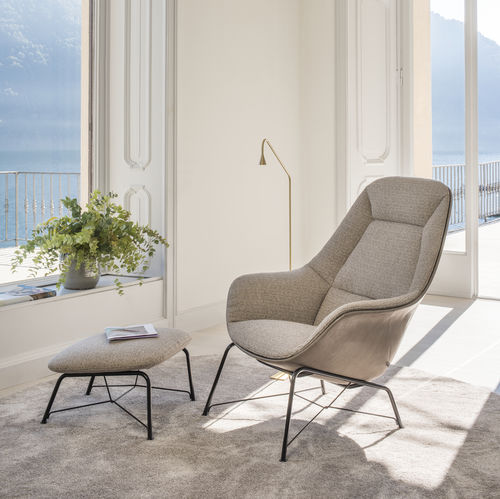 Moderner Sessel - PRELUDE - JORI - Stoff / Leder / Buche