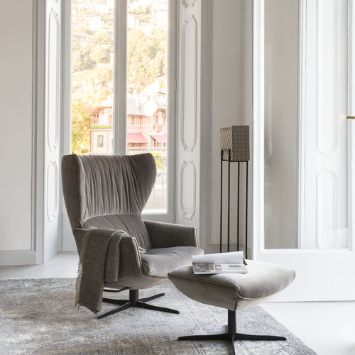 Moderner Sessel - RAPSODY - JORI - Stoff / Leder / Buche