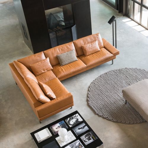 Ecksofa - TIGRA OPEN BASE - JORI - modern / Stoff / Leder