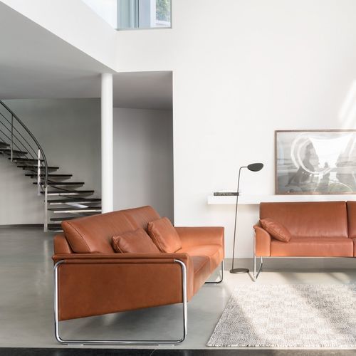 Modernes Sofa - BELLINO - JORI - Stoff / Leder / mit Armlehnen