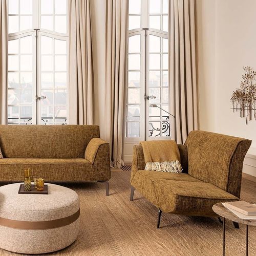 Modernes Sofa - PACIFIC PURE - JORI - Stoff / Leder / mit Armlehnen