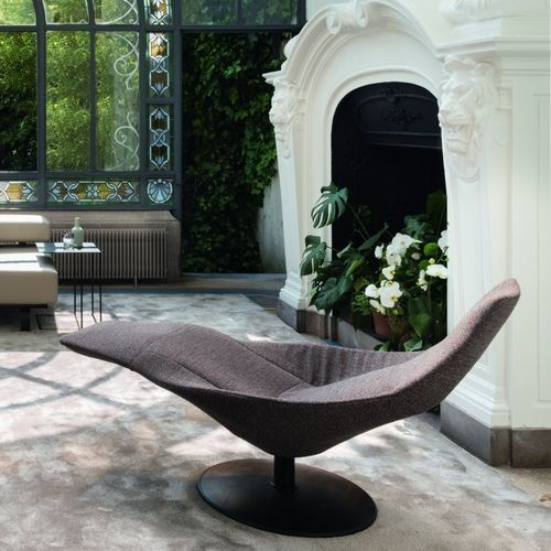 Liege / minimalistisches Design - ICARUS LOUNGE - JORI - Stoff / Leder / Buche