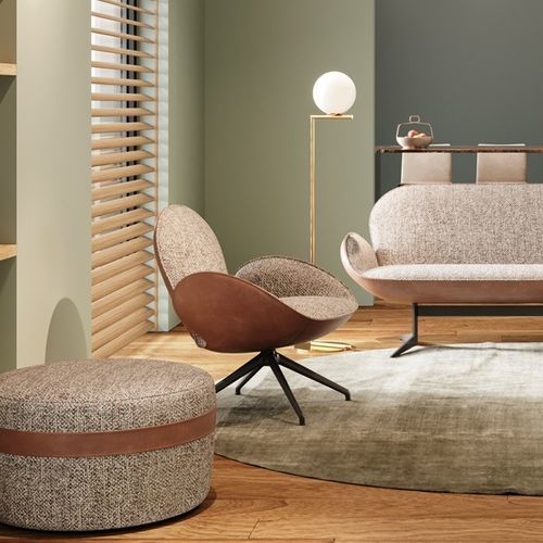 Sessel / organisches Design - DAYDREAMER - JORI - Stoff / Leder / Metall