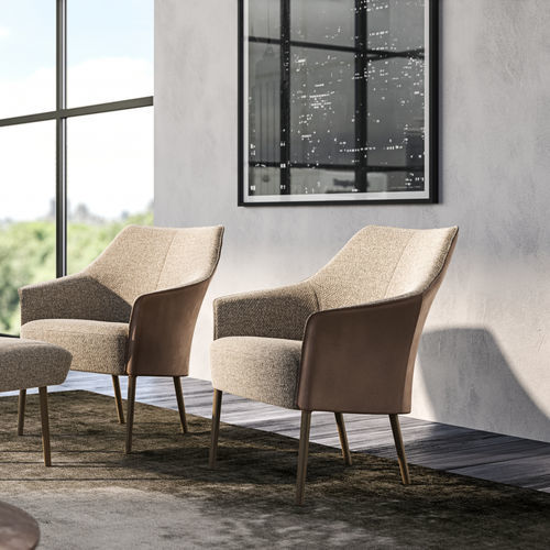 Moderner Sessel - FUGA - JORI - Stoff / Leder / Buche