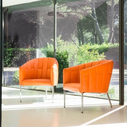 Moderner Sessel - RUMBA - JORI - Stoff / Leder / Stahl