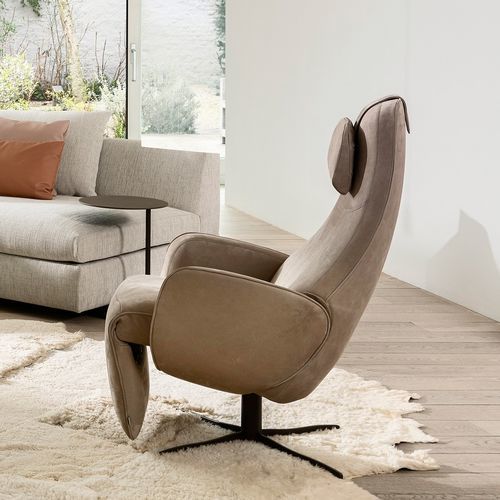 Moderner Relaxsessel - COSY GHOST - JORI - Leder / Stoff / Stahl