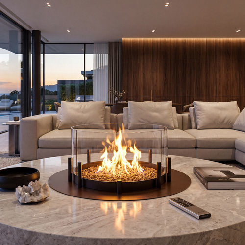 Bioethanol-Brennkammer / Stahl - COMET BURNER - Planika - galvanisiertem Stahl / Glas / rund