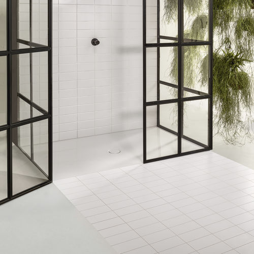 Rechteckige Duschwanne - BetteFloor - Bette GmbH & Co. KG - zum Aufstellen / Titan / rutschfest