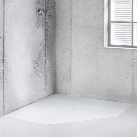 Duschtasse für Eckeinbau - BetteFloor Caro - Bette GmbH & Co. KG - fünfeckig / zum Aufstellen / Titan