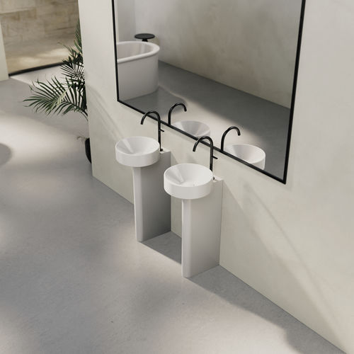 Bodenstehendes Waschbecken - BETTESUNO - Bette GmbH & Co. KG - emailliertes Metall / rund / 1-Loch