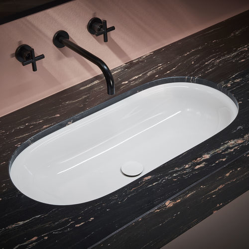 Unterbauwaschbecken - BetteComodo  - Bette GmbH & Co. KG - emailliertes Metall / mit integrierter Waschtischplatte / oval