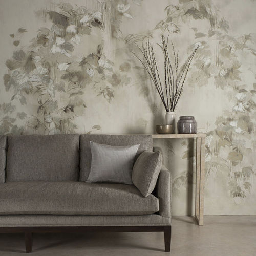Moderne Tapete - SCENE DI INTERNI : FOGLIE DI VITE - LIZZO - Naturmotiv / Stoffoptik / blau
