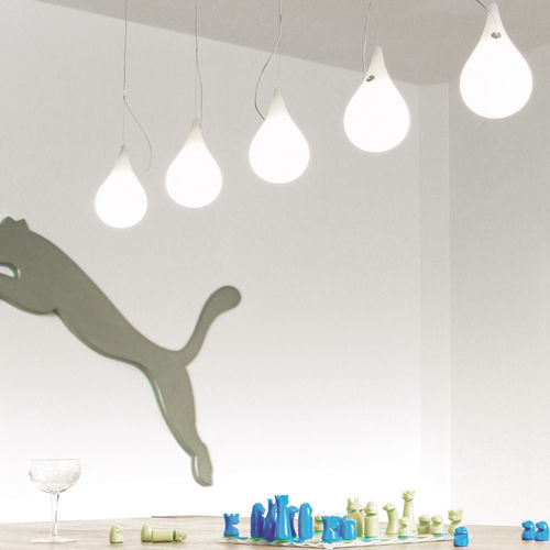 Hängelampe - LIQUID LIGHT: DROP_2 XS 5 LONG - next - Polyethylen / originelles Design / mit Kabel