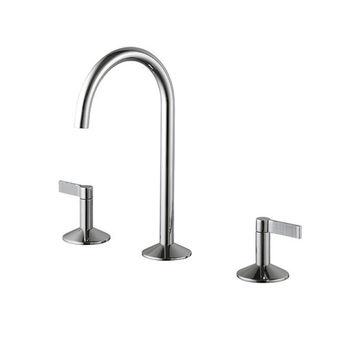Zweigriffmischer für Waschbecken - LIGNAGE - NOKEN – PORCELANOSA BATHROOMS - Aufsatz / Metall / für den Innenraum