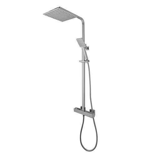 Thermostatische Duschsäule - SQUARE - NOKEN – PORCELANOSA BATHROOMS - aus verchromtem Metall / Chromoberfläche / wandmontiert