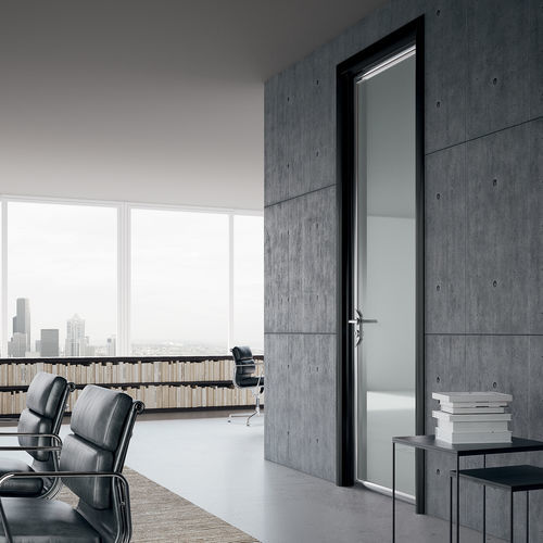 Tür für Innenbereich - MILO - Movi - Aluminium / einflügelig / modern