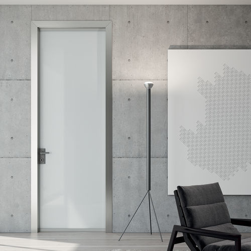 Tür für Innenbereich - LESS - Movi - Stahl / anodisiertes Aluminium / einflügelig